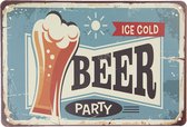 Clayre & Eef Tekstbord 30*20 cm Meerkleurig Ijzer Rechthoek Beer Party Wandbord Quote Bord Spreuk