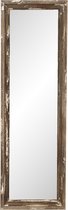 Clayre & Eef Wandspiegel 22*3*70 cm Beige Hout, Glas Rechthoek Grote Spiegel Muur Spiegel Wand Spiegel