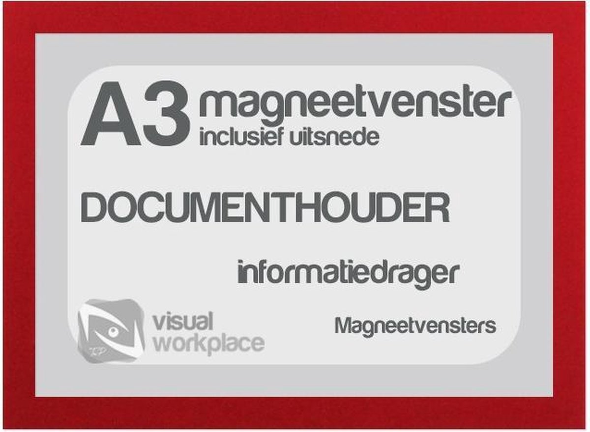 Magneetvenster A3 (incl. uitsnede) - Rood