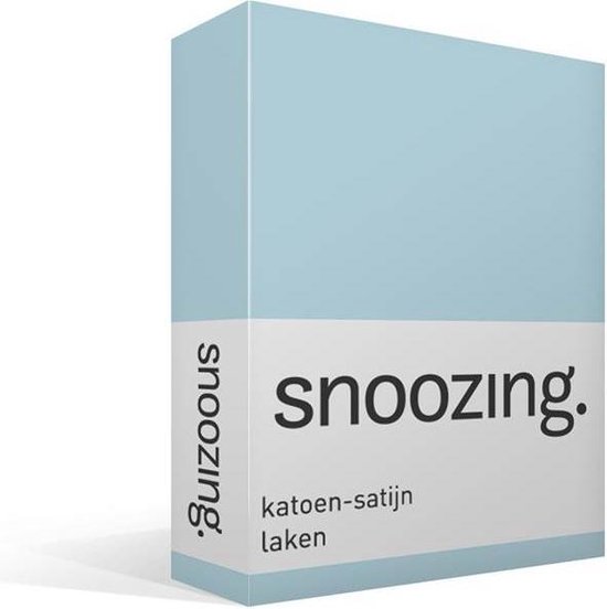 Snoozing - Katoen-satijn - Laken - Lits-jumeaux - 240x260 cm - Hemel