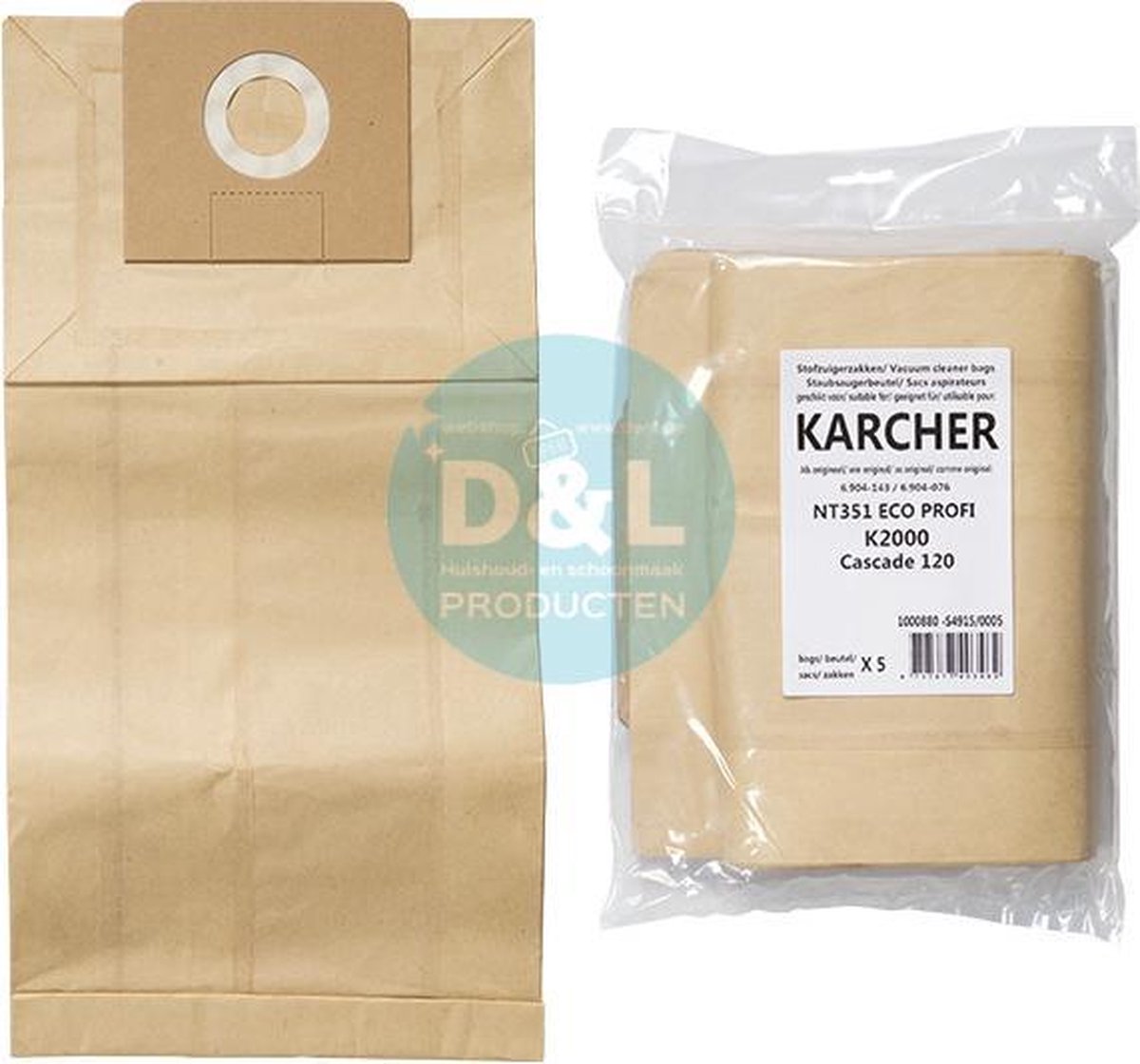 10 Sacs D'aspirateur Pour Kärcher NT 351 Eco/Profi/HO Et NT 361 - Lot économique Marron