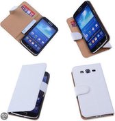 PU Leder Wit Samsung Galaxy Grand 2 Book/Wallet Case/Cover Hoesje