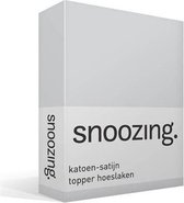 Snoozing - Katoen-satijn - Topper - Hoeslaken - Lits-jumeaux - 160x220 cm - Grijs