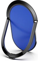 Luxe Blauwe ovale ring vinger houder- standaard voor telefoon of tablet / super dun