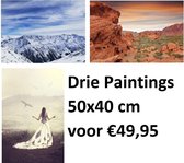 Dielay - Diamond Painting Pakket - Set van 3 Paintings - Vrouw met Draken, Bergen en Canyon - 50x40 cm - Complete Set - Volledige Bedekking