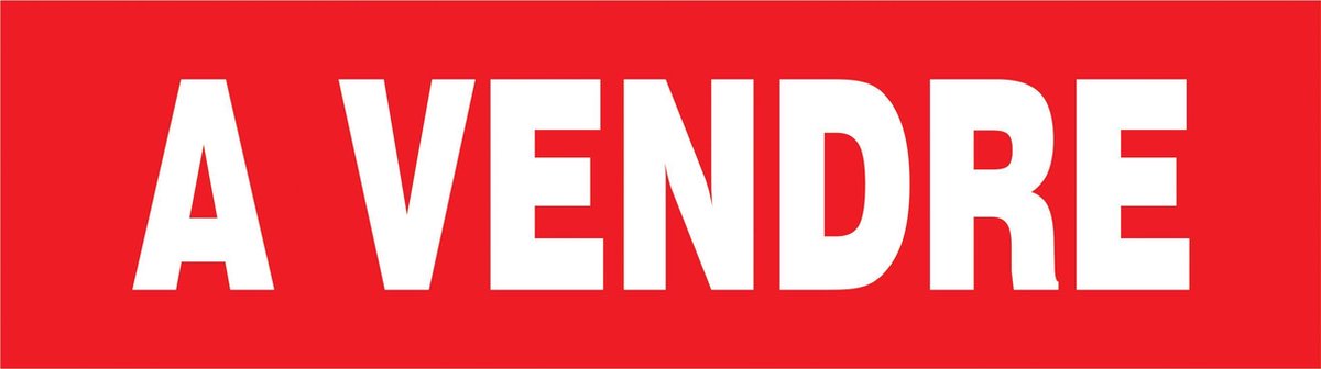 5x "A Vendre" stickers 35 x 10 cm, Vinyl Rood/Wit