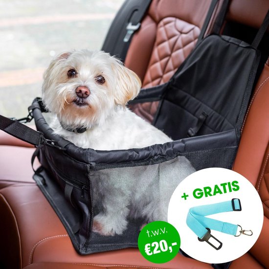 Aankondiging Doodskaak affix Zwarte Auto Hondenmand met GRATIS Autogordel Hondenriem | Automand |  Hondenmand |... | bol.com