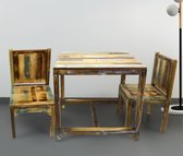 Kinderstoeltjes met kindertafel hout Scrapie gerecycled sloophout scrapwood design stijl