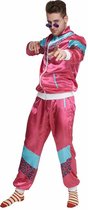 Fout trainingspak - retro - foute kleding - Carnaval kostuum - dames - heren - 80s - panterprint roze - Maat M/L