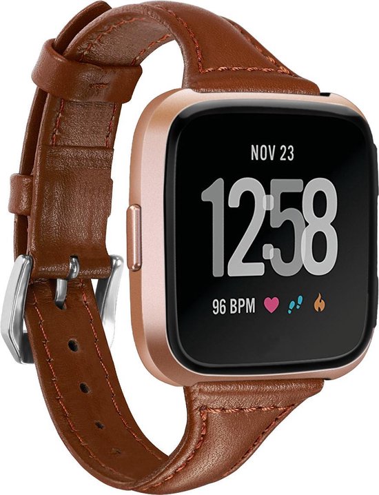 Horloge bandje - Fitbit Versa 2 / Lite - Bruin - LARGE | bol.com