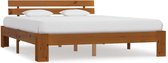 Bedframe Bruin Hout (Incl LW Anti kras Vilt) 160x200 cm - Bed frame met lattenbodem - Tweepersoonsbed Eenpersoonsbed