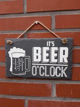 Leisteen tekstbord - It's Beer O'clock!