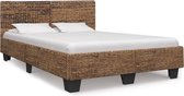 Bedframe Bruin Rattan (Incl LW Anti kras Vilt) 140x200 cm - Bed frame met lattenbodem - Tweepersoonsbed Eenpersoonsbed