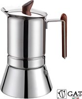 G.A.T. Italia Vip Wood RVS 4 kops - Percolator - 200ml - Inductie - Made in Italy