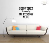 Muursticker - Being Tired - 58x72 - Zwart