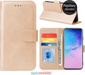 Hoesje geschikt voor Samsung Galaxy A71 Hoesje - Book Case Wallet met Pasjeshouder - Goud - EEPICMOBILE