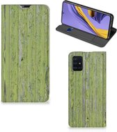 Geschikt voor Samsung Galaxy A51 Book Wallet Case Green Wood