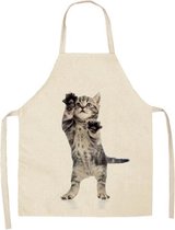 Keukenschort kat poes cadeau keuken schort koken poezen katten Kitten op achterpoten