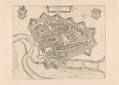 Poster Historische Oude Kaart Roermond - Stadsplattegrond - 1652 - 50x70 cm - Plattegrond