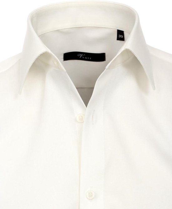 VENTI modern fit overhemd - beige - Strijkvrij - Boordmaat: 41