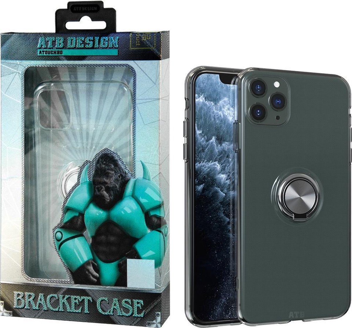 Atouchbo Bracket Case iPhone 11 Pro Max hoesje transparant