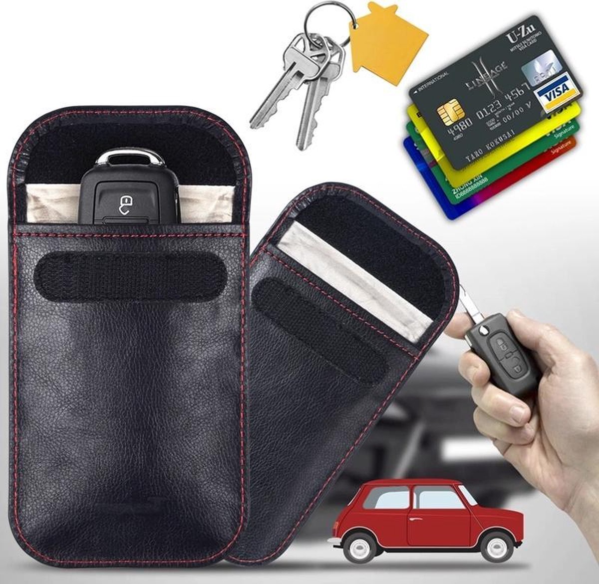 2 Pochette Faraday Clé Voiture RFID,Faraday Pouch Bag,Etui Blocage RFID