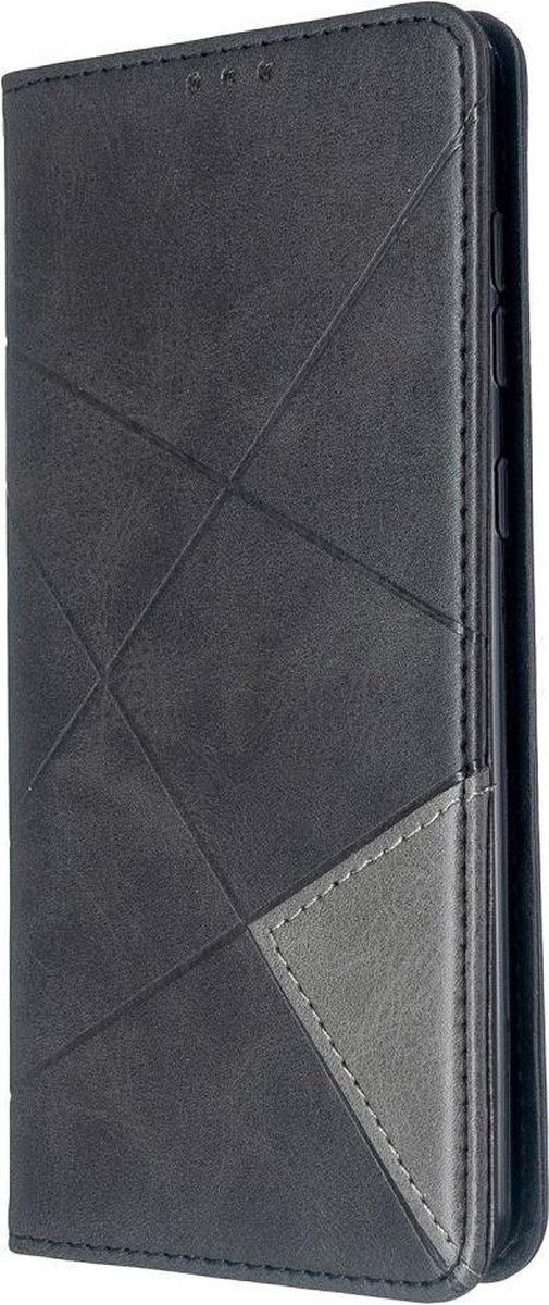Geometric Book Case - Geschikt voor Samsung Galaxy A71 Hoesje - Zwart
