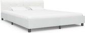 Bedframe Wit 160x200 cm Kunstleer (Incl LW Anti kras Vilt) - Bed frame met lattenbodem - Tweepersoonsbed Eenpersoonsbed
