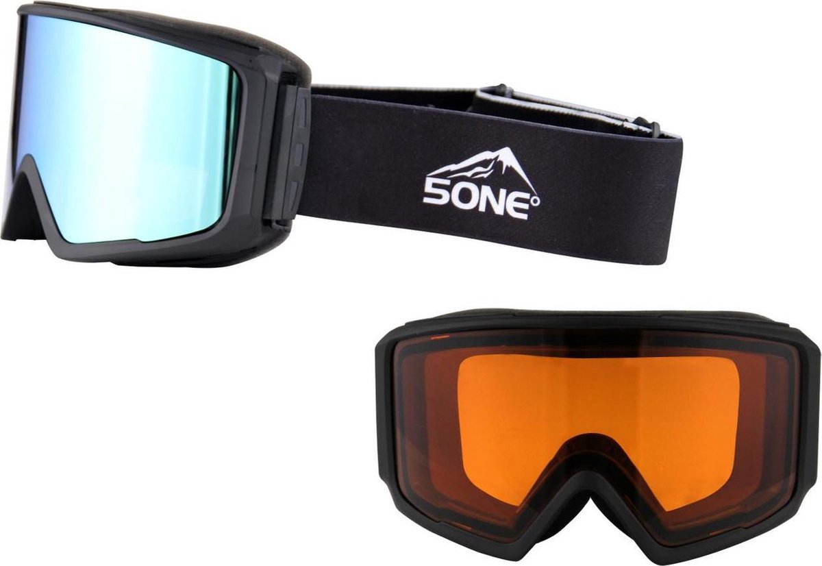 5one® Alpine 3 skibril/goggles - 2 wisselbare lenzen - Oranje en Blauw |  bol.com