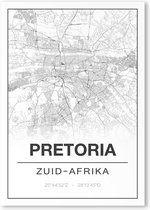 Poster/plattegrond PRETORIA - 30x40cm