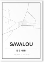 Poster/plattegrond SAVALOU - 30x40cm