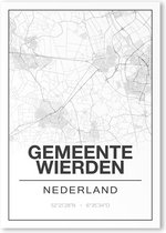 Poster/plattegrond GEMEENTEWIERDEN - 30x40cm