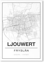Poster/plattegrond LJOUWERT - 30x40cm