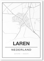 Poster/plattegrond LAREN (GLD) - 30x40cm