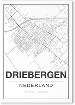 Poster/plattegrond DRIEBERGEN - 30x40cm