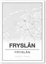Poster/plattegrond FRYSLAN - 30x40cm