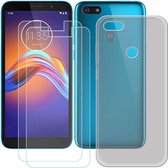 Motorola E6 Play Transparant TPU Siliconen Soft Case + 2X Tempered Glass Screenprotector