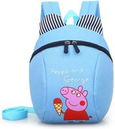 Harness Buddy kindertuigje - Mini Rugzakje met looplijn - Looptuigje Peppa Pig - Tuigje Kind - Kinder rugzakje - Peppa Pig rugzak - Blauw