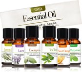 SIMIA Premium huiles essentielles 100% naturel Set - Aromathérapie - Huile pour diffuseur d'arôme - 6 x 10 ml