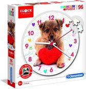 Clementoni - Klok-Legpuzzel - Cute puppy - 96 stukjes, puzzels kinderen