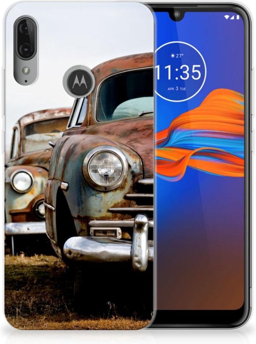 Motorola Moto E6 Plus Siliconen Hoesje met foto Vintage Auto