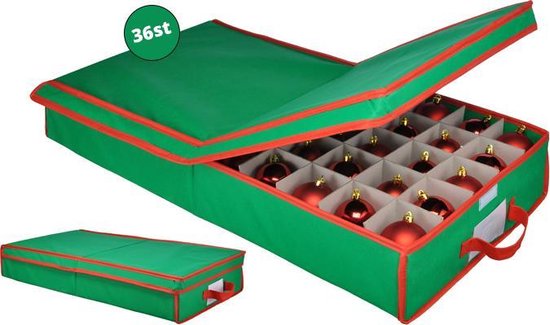 Nesta Kerstballen Opbergbox 32L - Trays voor 32 kerstballen - Transparant/rood | Leen Bakker Nesta Kerstballen Opbergbox 32L - Trays voor 32 kerstballen - Transparant/rood | Leen Bakker