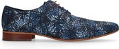 Sacha - Heren - Donkerblauwe veterschoenen met print - Maat 41