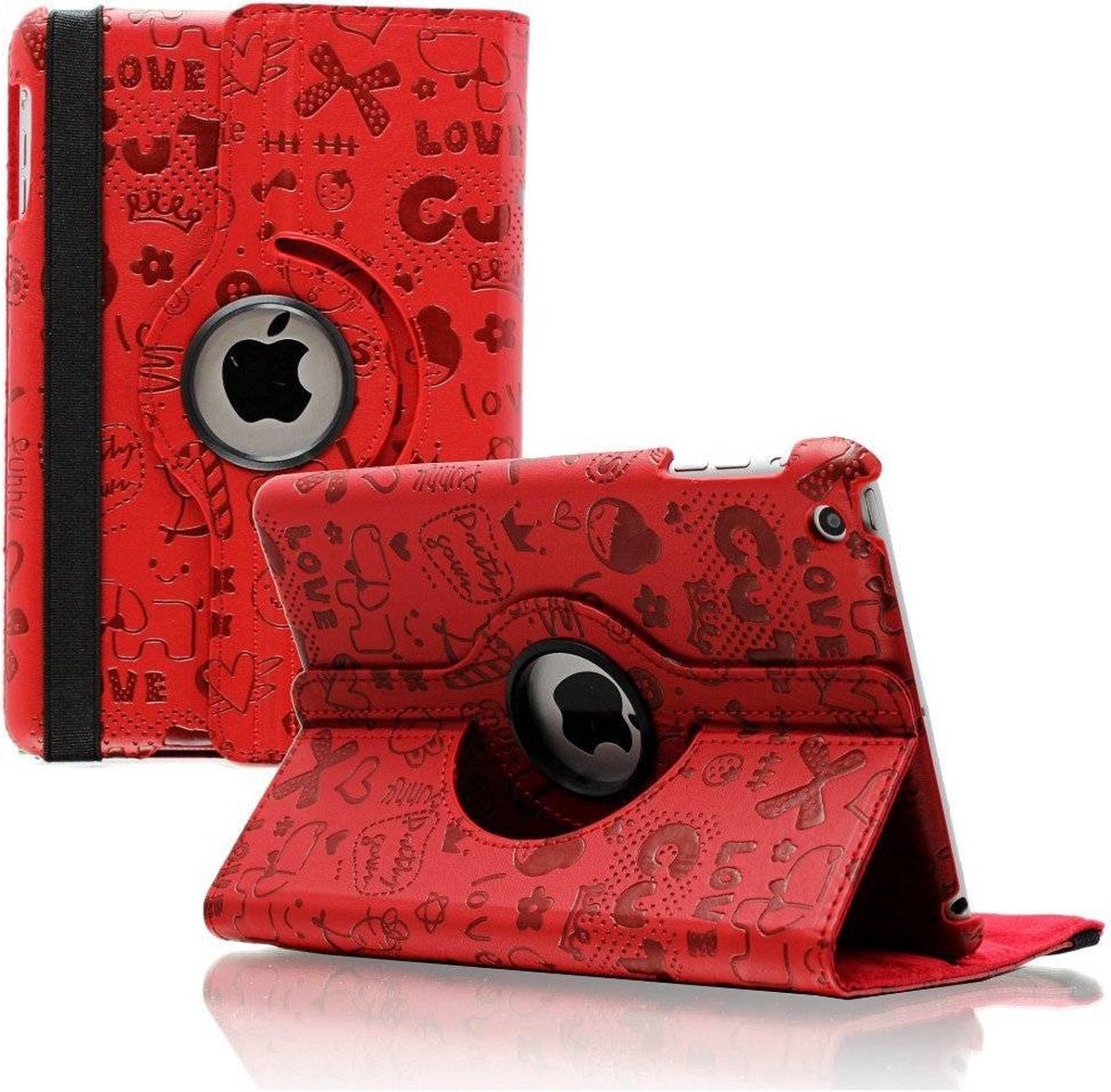 Hoes Geschikt Voor iPad mini 360 graden hoes Trendy leer rood