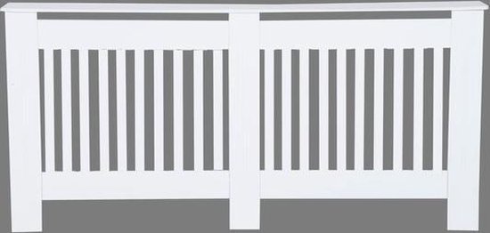 Houten Radiatorombouw - Verwarming Ombouw Bekleding - Radiatoromkasting - Verwarming Decoratie Paneel - Wit - 172 x 19 x 81 cm