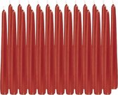24x Rode dinerkaarsen 25 cm 8 branduren - Geurloze kaarsen - Tafelkaarsen/kandelaarkaarsen