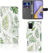 Bookcase Cover Samsung Galaxy A51 Hoesje Leaves
