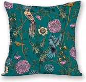 | Kussens | Kussenhoes Birds Turquoise | 45x45 | Met Rits