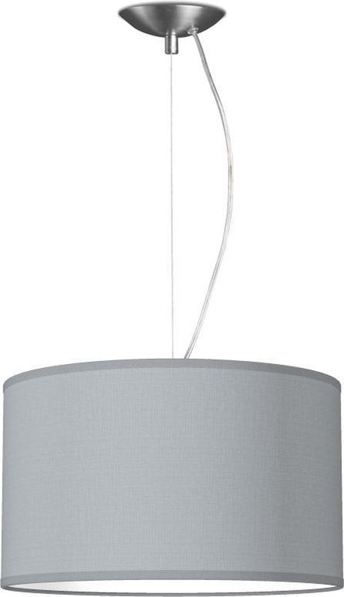 Home Sweet Home hanglamp Bling - verlichtingspendel Deluxe inclusief lampenkap - lampenkap 35/35/21cm - pendel lengte 100 cm - geschikt voor E27 LED lamp - lichtgrijs