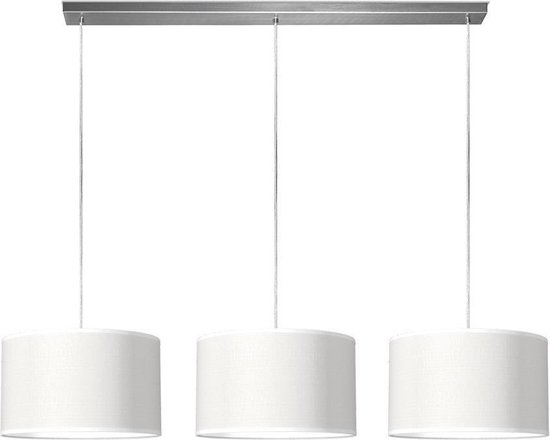 Home Sweet Home hanglamp Bling - verlichtingspendel Beam inclusief 3 lampenkappen - lampenkap 35/35/21cm - pendel lengte 100 cm - geschikt voor E27 LED lamp - wit